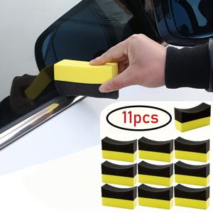 TEMU 커너리 와이퍼, 타이어 브러시, 왁스 스펀지, 부드럽고 안전한 차량 페인트에 적합한 부드러운 클리닝 와이프를 포함한 11개 자동차 클리닝 스펀지 세트