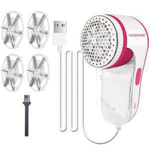 TEMU 4개 육각날 헤드, 휴대용 USB 플러그인 스타일 보풀 제거기, 침구, 스웨터, 코트, 옷, 바지, 스커트, 스카프, 소파, 카펫 및 기타 보풀 있는 원단을 정리할 수 있습니다. 강력한 모터, 전기 보풀 제거, 가정용, 세탁실