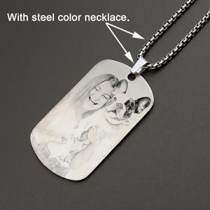TEMU 맞춤형 사진 강아지 추모 목걸이 - 사진 & 이름/텍스트 펜던트, 애완동물 상실 선물용, 스테인리스 펫 태그 (목걸이 또는 키체인용)