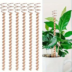 TEMU 실내 식물용 6개 구리 코일 정원 스테이크 - 전기 재배 및 잔디 관리 도구