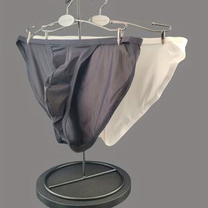 TEMU 남성용 아이스 실키 섬유 원단 통기성 팬티 2pcs, 대형 포켓, 힙 허깅 디자인, 얇은 허리밴드, 패셔너블하고 섹시한 쇼츠