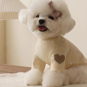 TEMU 새로운 발렌타인데이 하트 모양 가을/겨울 올매치 플리스 스웨트셔츠 테디 포메라니안 비숑 슈나우저 애완견 강아지 고양이 소형견 옷