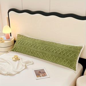 TEMU 부드러운 벨벳으로 만들어진 긴 커플 베개 커버, 입체적인 디자인과 질감 있는 태페타 베개 보호 커버 (베개 속통 미포함)