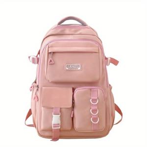 TEMU 솔리드 컬러 패션 이지 다기능 대용량 여성 백팩 하이 에스테틱 중고등학생 학교 통근 가방