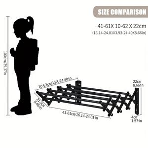 TEMU 다용도 야외 건조대 - 확장 및 접이식 발코니 빨래줄, 스테인리스 스틸 & 철 프레임, 쉬운 조립