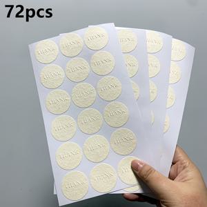 TEMU 36개/72개 엠보싱 감사 스티커, 1.38인치 원형 장식 봉인, 초대장 봉투, 선물 포장, 종이 봉인, 영어, 종이 재질