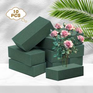 TEMU 10개입 고밀도 습식/건식 녹색 플로럴 폼, 대형 플로럴 폼 큐브, 직사각형 5.51In * 3.15In * 1.77In 플라워 폼 블록, 꽃꽂이 용품, 꽃 장식용, 꽃 바구니 및 웨딩 부케에 완벽한 매치