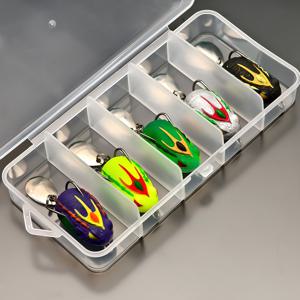 TEMU 5개 미니 개구리 소프트 베이트 세트 (듀얼 훅 포함) - 생생한 바이오닉 스팽글 디자인의 다양한 색상의 낚시 미끼, 담수 및 바닷물 낚시 겸용