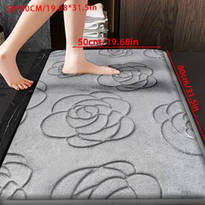 TEMU 1개 초극세사 메모리폼 욕실 매트 - 빠른 건조, 세탁기 사용 가능, 두꺼운 편안한 러그 (욕실, 침실, 거실용) - 다양한 색상, 욕실 바닥 매트