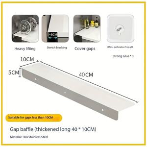 TEMU 드릴 없는 주방 냉장고 틈새 레이어 원단어 보드 탁상 확장 초슬림 커버 못생긴 넓은 확장 보드 수납, 랙