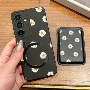 TEMU 휴대폰 케이스 - 패션 소프트 그립 혁신적인 충격 방지 디자인 마그네틱 휴대폰 커버 & 고급스러운 창의적인 스타일 인조 가죽 마그네틱 카드 홀더 2-In-1 콤보 (갤럭시 S25 S24 S23 S22 플러스 울트라 FE S21+ S20 A54 5G A53 A52 A52S A)