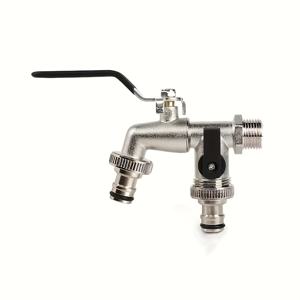 TEMU 1pc 다기능 주석 합금 정원 이중 출구 , 1/2 인치 연결, 클래식 스타일, 꽃 물 주입 장치, 호스, 물 주입 스프레이 노즐 미스트 건, 청소 도구, 정원 야드 잔디 야외 물 주입 용품에 적합