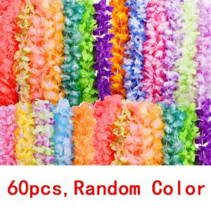 TEMU 20/40/60팩 트로피컬 하와이안 레이 - 혼합 컬러 비깃털 꽃 목걸이 가랜드 세트, 내구성 폴리에스터 비치 테마 파티, 웨딩, 생일, 테일게이트 장식용 - 전기 불필요, 하와이안 주얼리, 여름 휴가 장식, 리얼리스틱 플로럴 디자인, 할로윈 장식, 크리스마스 장식