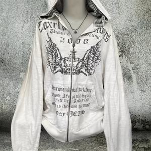 TEMU 빈티지 프린트 집업 후드티 (남녀공용)