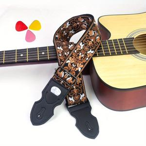 TEMU 자수 두꺼운 기타 스트랩 어쿠스틱 일렉트릭 기타 스트랩 우쿨렐레 클래식 스트랩