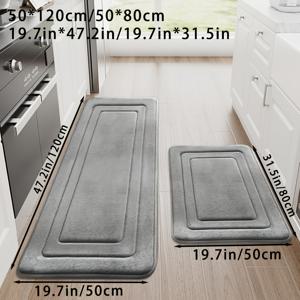 TEMU 2개입 메모리폼 매우 두꺼운 욕실 매트, 빠른 흡수 워셔블 욕실 매트, 미끄럼 방지 매우 두꺼운 욕실 매트, 세탁기 사용 가능한 러그, 부드럽고 편안함, 샤워실 러그, 주방 러그, 세탁실, 침실, 샤워, 실내 매트, 욕실 용품