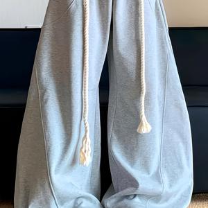 TEMU 남성 캐주얼 니트 팬츠; 스트리트 스타일 루즈핏, 사계절 착용 가능