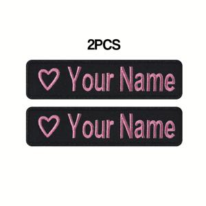 TEMU (맞춤 제작) 자수 이름 패치 2개 세탁기 다리미 사용 가능, 작은 로고, 사랑, 별, 즐거운 얼굴 장식 포함, 작업복, 재킷, 셔츠, 바지, 백팩 등에 사용 가능, 다양한 장면에 적합한 다양한 사이즈