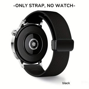 TEMU 20mm/22mm 리치 텍스처 마그네틱 접이식 걸쇠 시계 밴드, 부드럽고 피부 친화적인 실리콘 재질, Galaxy Watch 7/6/5/4, Forerunner 165/255/265/965, Active/Vivoactive 4, Venu 3, Huawei GT6 46mm/GT5/GT4/GT3 Pro/GT2 46mm 호환