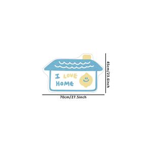 TEMU 인조 캐시미어 1000G/M² 두께 1Cm 45X70Cm/15.7X31.4Inch, 1개 레몬 하우스 카펫 침실 침대 옆 카펫 욕실 현관 흡수성 풋 패드 한국 스타일 Ins 바람 재미 창의적인 방 장식 카펫 불규칙 카펫 부드럽고 푹신하며 편안한 P