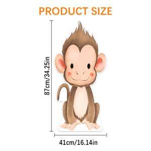 TEMU 1개 생일 파티 포토 부스 소품 2D 평면 스탠드업 간판, 귀여운 원숭이 동물 디자인 특징. 실내 홈 데코, 세례식, 성체축제, 생일 기념일에 적합