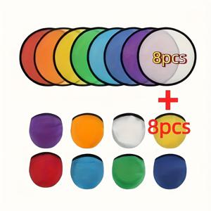 TEMU 접이식 그룹 부채 8개 세트, 전용 보관 파우치 8개 포함. DIY 패턴이 있는 접이식 부채. 날아가는 디스크로도 사용 가능. 12개월 이상 연령용. 쌍방향 놀이에 이상적