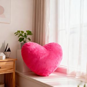 TEMU 1개 14.96인치 3D 초극세사 짧은 플러시 하트 모양 베개/쿠션/필로우, 여성 침실 장식 | 발렌타인데이 베개 | 사랑 베개 | 약혼 배경 장식 | 사랑 선물 | 낮잠 베개 | 웨딩 베개 | 홈 에스테틱 장식