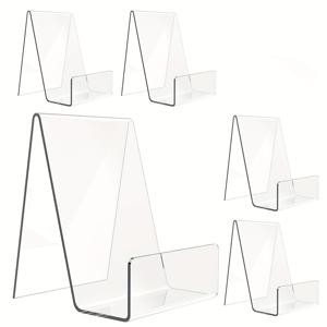 TEMU 5개 아크릴 투명 책장 - 사무실 책장 - 가정용 도서관 책꽂이 - 미끄럼 방지 무게 지지 책 받침대, 사무실 문서 보드 및 책장