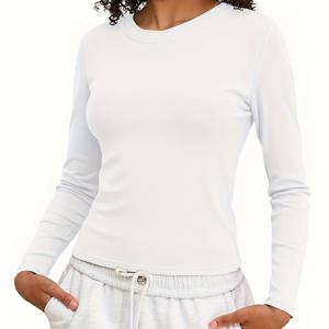 TEMU 라운드넥 베이스 레이어 여성 가을/겨울 이너웨어 신상 스타일 티셔츠 캐주얼 패션 따뜻한 여성용 탑