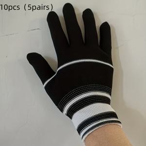 TEMU 10개입 고강도 다용도 나일론 장갑 - 탄성 손목 클로저, 야외 활동, 낚시, 캠핑, 사냥용 원사이즈 - 세탁기 사용 가능, 내구성 및 간편한 세척 다용도 핸드