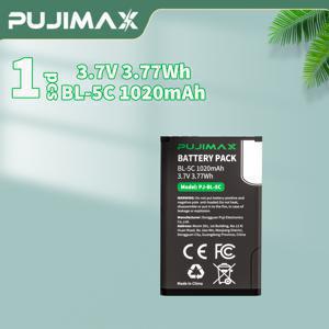 TEMU PUJIMAX BL-5C 호환 리튬 배터리 3.7V 1020mAh 고용량 충전식, 과충전 방지, 스마트폰, 태블릿, 전자책, 스마트워치, 휴대용 전자기기용 장시간 지속 전원 (리튬 배터리)