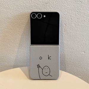 TEMU OK Bie G317 브라운 그레이 접이식 풀바디 TPU 갤럭시 Z 플립 7, Z 플립 6, Z 플립 5, Z 플립 4/3 5G, Z 플립 7 SE/FE 폰 케이스 - 슬림, 초경량, 충격 방지 풀 보호