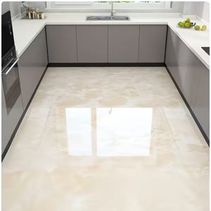 TEMU 셀프 접착식 대리석 무늬 PVC 주방 바닥 벽지 - 두꺼운 내마모성, 방수, 미끄럼 방지 비닐 타일, 주방, 침실, 욕실, 식당, 거실, 홈 및 리모델링용