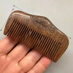 TEMU 포켓 나무 빗 | 천연 블랙 골드 우드 초미세 빗살 | 정전기 방지 두피 탈모 수염 빗, 헤어스타일 디자인용