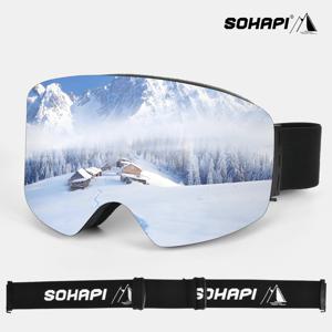 TEMU 소하피 스키 머리고글 스노우 스키 보드용 고글 김서림방지 자외선차단 선글라스 빅렌즈 스포츠 겨울 방풍 고글 보드안경