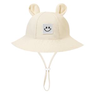 TEMU 유아용 귀여운 토끼 귀 햇빛 가리개 버킷 모자 (1-2세), 단색 간편 자수 낚시 모자, 아기 야외 캐주얼 스포츠 선캡, 방풍 로프 모자, 데일리 캐주얼 웨어 및 야외 놀이, 여행, 놀이에 적합