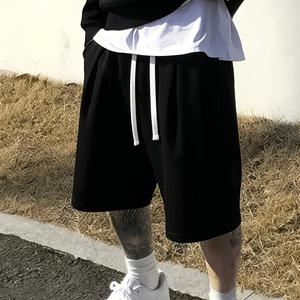 TEMU 남성용 편안한 카프리 반바지 1개, 여름 드로스트링 캐주얼 카프리 팬츠, 운동용 루즈핏 반바지, 여름 트렌디 의류, 데일리 캐주얼 야외복