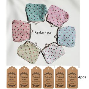 TEMU 8개 여성용 소형 꽃무늬 패브릭 지갑 (스냅 클로저) - 웨딩, 생일, 어버이날 선물, 개학 준비에 적합한 귀여운 동전 지갑 (랜덤 스타일)