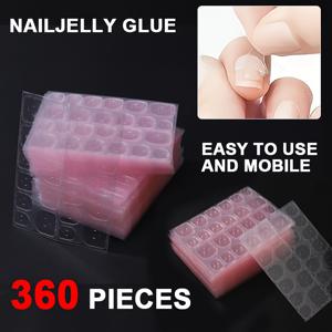 TEMU 자가 접착식 네일 젤리 젤 360개, 누르는 방식의 인조손톱용, 양면 탈부착식 네일 스티커, 간편한 부착, 휴대용 DIY 네일 아트 도구, 이동 중 사용 가능, 손을 꾸미는 데 사용