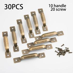 TEMU 청동색 입체 철제 손잡이 30개 세트 (손잡이 10개 + 나사 20개) - 서랍장 캐비닛 손잡이, 가구 리노베이션 DIY 액세서리, 호환되는 간편 설치용 청동색 나사