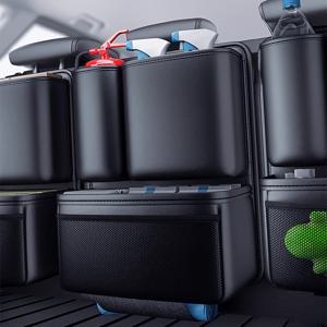 TEMU 다용도 SUV 수납 가방, 차량 트렁크용 디자인, 인조 가죽 소재, 메시 포켓 포함; 매우 넉넉하고 세척 용이