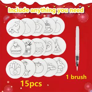 TEMU 16개 폼 텍스처 캔버스 페이퍼 세트 - 3D 아트 캔버스 물통 브러쉬 포함, 창의적인 디자인 공예 장식용 종이, 휴일 공예, 학교, 사무실, 가족 활동에 적합 - 이상적인 선물 선택, 크리스마스 선물, 학교 용품, 휴일 디자인