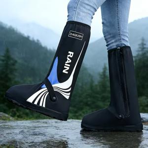 TEMU 레인 부츠 커버 - 방수, 미끄럼 방지, 두꺼운, 내구성 - 남성용 아웃도어 레인 부츠 커버, 튼튼한 밑창, 아우터 스타일 워터 슈즈, 타일 부츠 커버, 레인 부츠