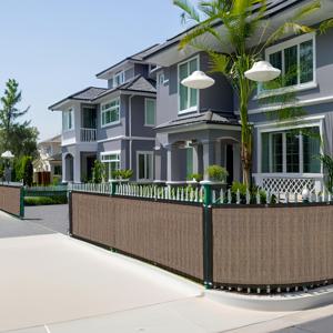 TEMU 1개 발코니 사생활 보호 스크린 펜스 | UV 보호용 아일렛이 있는 메시 방풍 햇빛 가리개 천, 아파트, 파티오, 뒤뜰, 수영장 및 현관에 적합, 브라운 색상