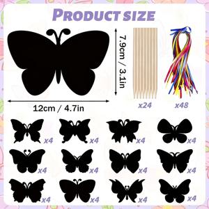 TEMU 나비 스크랩북킹 종이 시트 48개/24개, DIY 행잉 아트 및 책갈피 캔버스 포함, 생일 선물, 크리스마스 양말 선물용, 수공예 키트, 집 장식, 파티 용품에 적합
