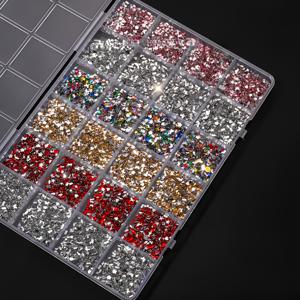 TEMU 6000개 미니 레진 스톤, 네일아트용 멀티컬러 혼합형 플랫백 젬스톤 네일 장식