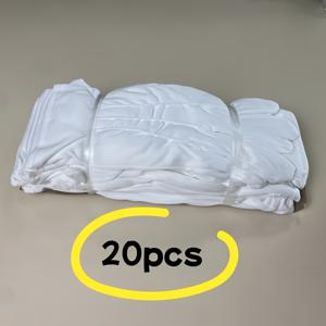 TEMU 20개 흰색 삼줄무늬 의식용 장갑, 부드럽고 편안함 - 댄스 공연 및 매직 쇼, 리뷰, 운전 콘시어지에 적합 - 일상용 포멀 장갑