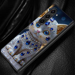 TEMU 폰케이스: 로얄 럭셔리 스파클링 귀여운 고양이 디자인 트렌디 for Fold3 Z Fold4 Z Fold7 Z Fold 7 6 5 4 3 Z Fold6 Z Fold5 케이스 폰커버