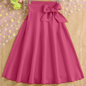 TEMU 고리와 플레어 디자인의 후아자 드로즈 스커트, 부드럽고 편안한 촉감의 매끈한 드레이핑 원단으로 제작, 십 대 여학생용