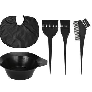 TEMU 헤어 염색 도구 세트 5개, 헤어 염색 브러시 3개, 헤어염색 가운 1개, 헤어염색 믹싱볼 1개, 헤어살롱 펌 및 커팅용 천 포함, 가정용 또는 헤어살롱용으로 적합